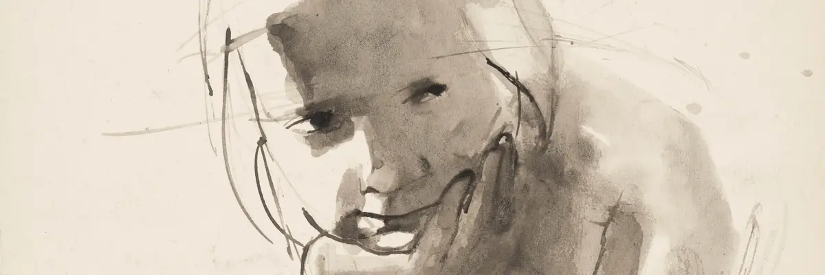 Hans Theo Richter, Bildnis eines Mädchens mit aufgestütztem Kopf, um 1952