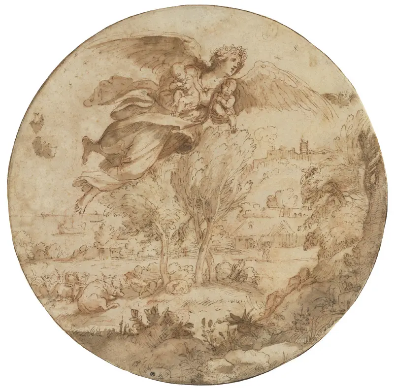 Francesco Albani, zugeschrieben, nach Annibale Carracci (?), Allegorie der Nacht, frühes 17. Jh.