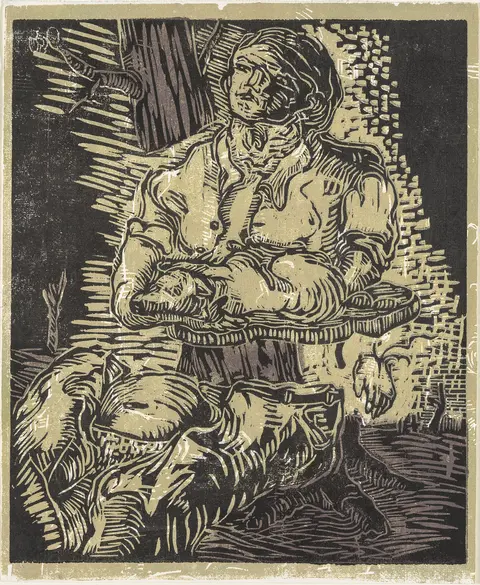 Druckgrafik einer Frau