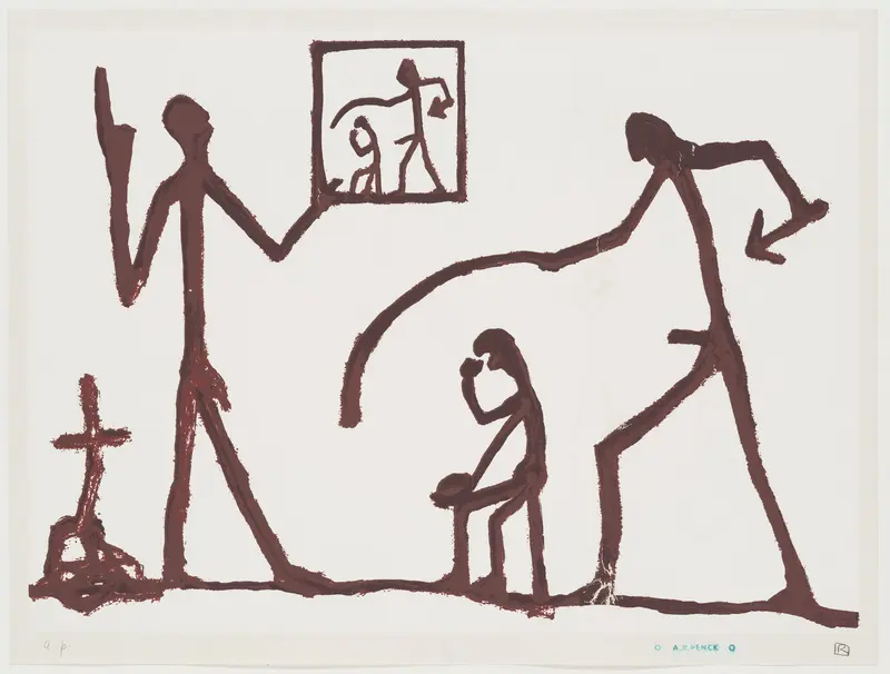 Zeichnung mit Strichmännchen