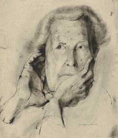 Josef Hegenbarth, Frauenkopf mit Händen am Gesicht, um 1938