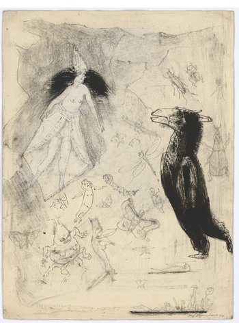 Illustration zu Shakespeares Sommernachtstraum: Titania und der Esel