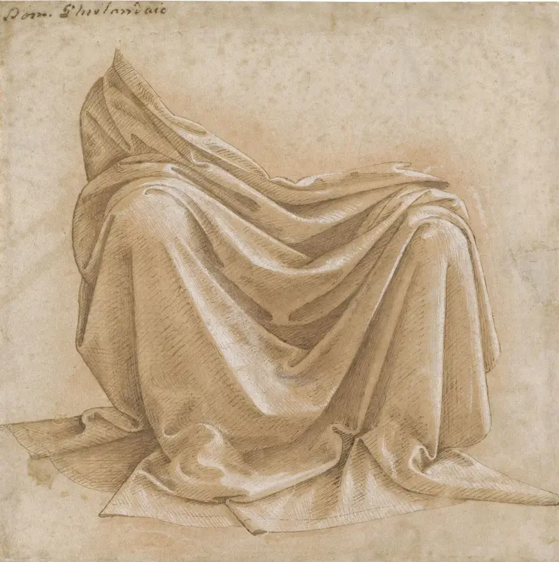Gewandstudie einer sitzenden Figur
