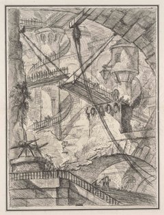 Giovanni Battista Piranesi: Die Zugbrücke, aus der Folge &quot;Invenzioni Capric di Carceri&quot;, 1750