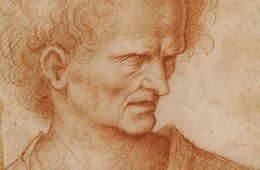 Giovanni Agostino da Lodi, Kopf eines Mannes im Dreiviertelprofil, um 1500/10 Die Porträtzeichnung eines Mannes mit Locken.