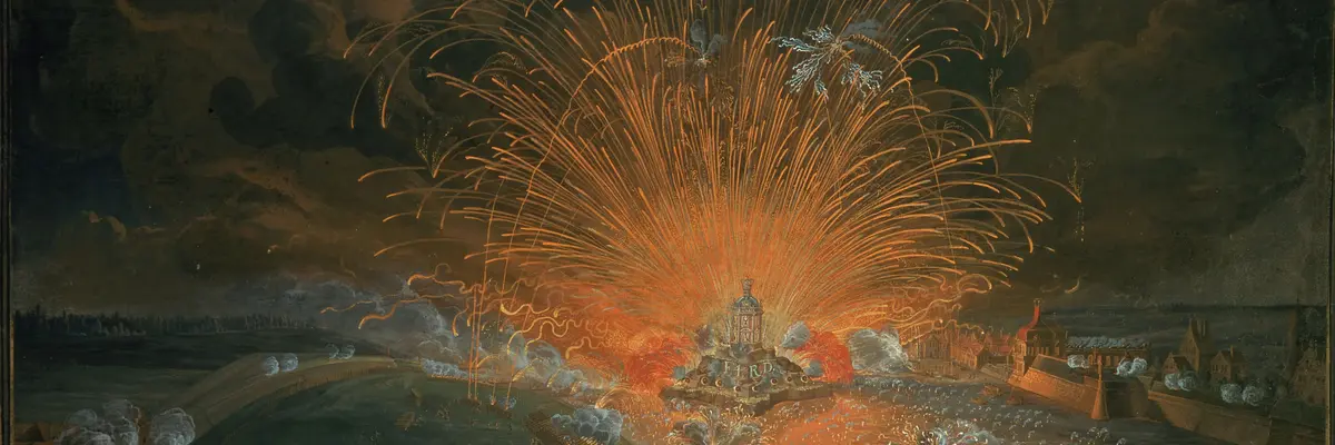 Feuerwerk auf der Elbe am 6. Juni 1709