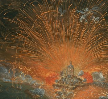 Feuerwerk auf der Elbe am 6. Juni 1709