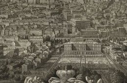 Giuseppe Vasi, Prospetto dell' Alma Città di Roma visto dal Monte Gianicolo (Panorama der Stadt Rom, vom Gianicolo aus gesehen) Panoramaansicht von Rom