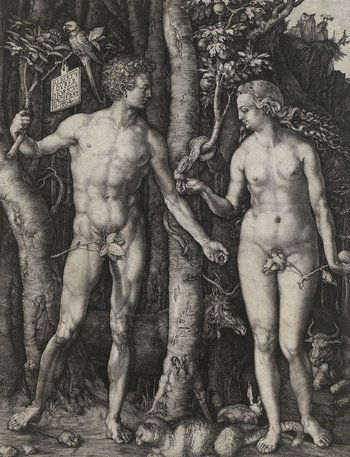 Druck von Adam und Eva