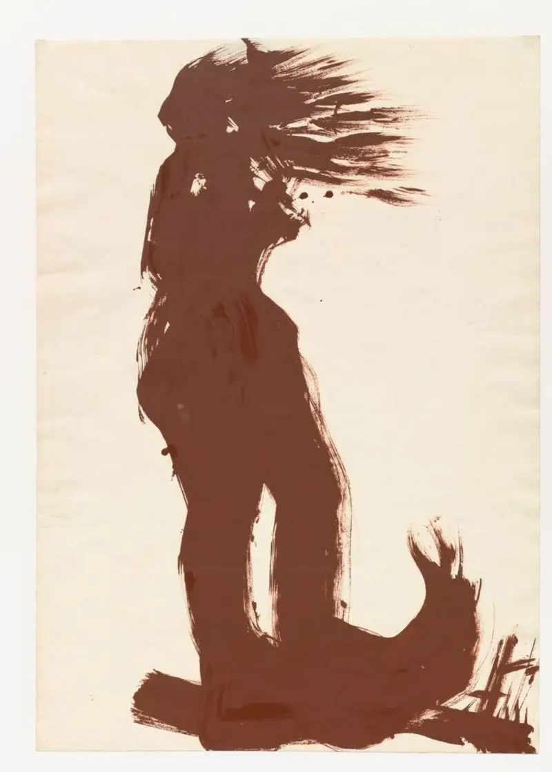 abstrakte Figur in brauner Farbe