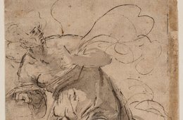 Giovanni Francesco Bezzi, gen. Nosadella, Engel der Verkündigung, 1560er Jahre Zeichnung eines Engels, Kopf kaum erkennbar