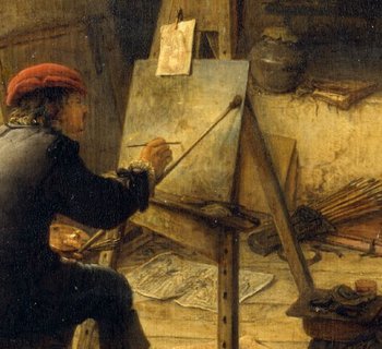 ein Maler in seiner Werkstatt